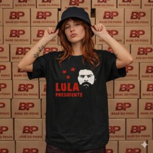 camisa linha black lula presidente